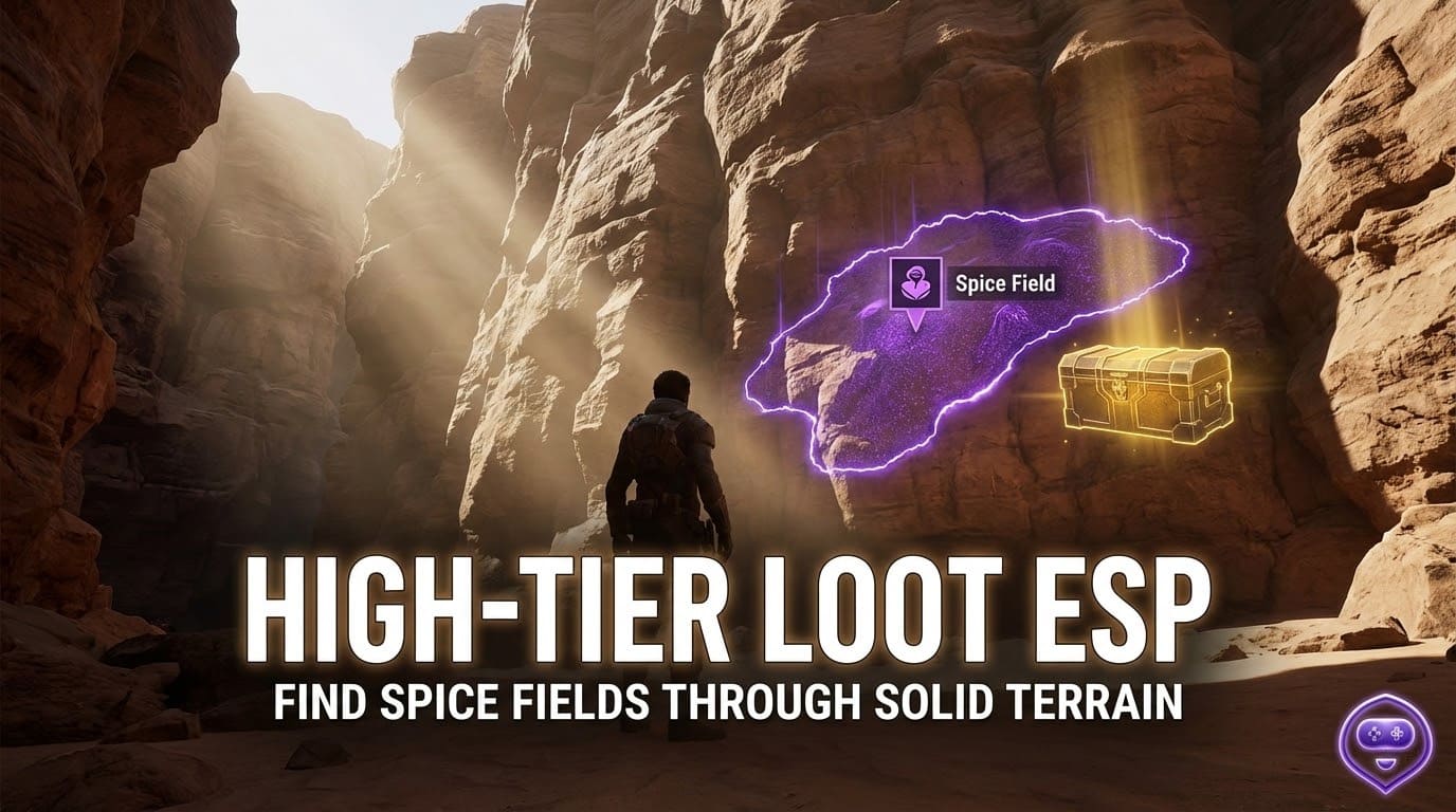 Dune Awakening ESP showing loot and enemies through walls